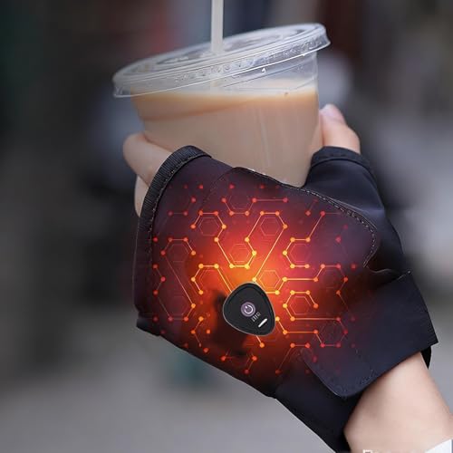 Guantes calefactables motocicleta manoplas recargables invierno con facil control 4