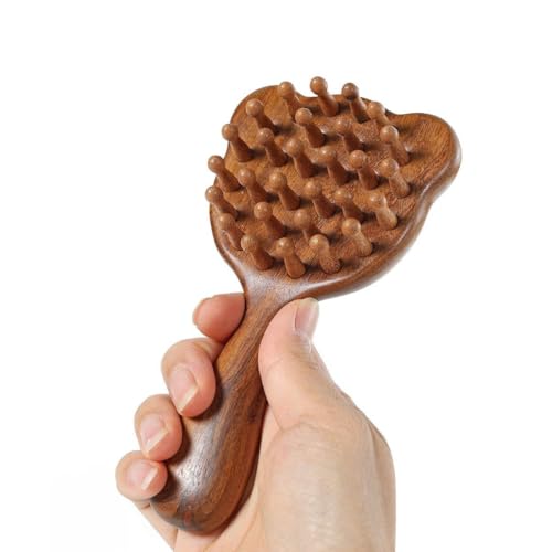 Image of 1Pcs,Wooden Head Massager Comb for Hair Growth - Natural Wood Wide Tooth Hair Comb with Scalp Stimulating Massage Teeth - Anti Static, Detangling & Frizz Control Wooden Comb for Men & Women.