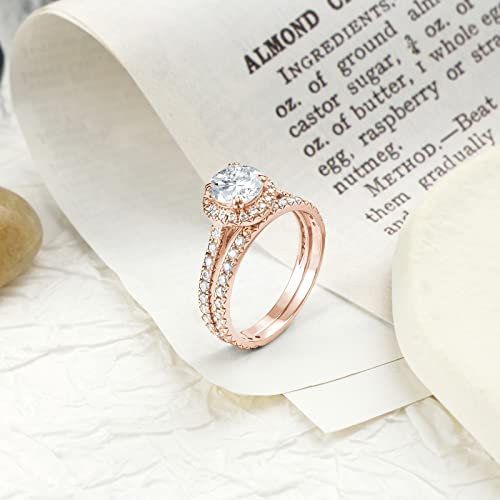 1.8 ct.tw. Round Cut Moissanite Bridal Sets Ring Wedding Engagement Ring Set for Women in 925 Sterling Silver/10k Gold/14k Gold/18k Gold, Moissanite Wedding Engagement Ring, Free Engraving Name2