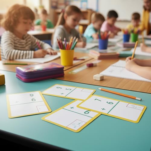 Image of BAZIC Addition Flash Card, 36 Per Pack (532-36P) | Answer printed on each card for self-checking math practice, Flashcard, Bulk pack, For studying and classroom practice
