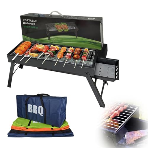 Mejores review On-line Asadores para carne los 10 mejores. 35 YOGONEV Asadores de Carne,Asador Portatil,Mini Asador,Parrilla Asador,Parrilla Portatil,Horno Plegable, Ideal para Camping, Parrillada, Playa, Picnic(60 * 22 * 33CM)