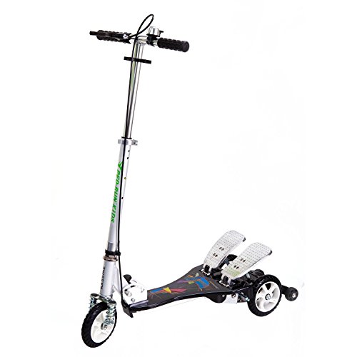 Bike Rassine PRK-BK Kid's Ped-Run Dual Pedal Scooter, Black, 29" x 11" x