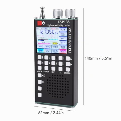 Luocute Radio Pleine Bande, Double Système TEF6686 et SI4732 Prenant en Charge Les Bandes FM LW MW SW AIR SSB, avec 5.0 et écran Tactile IPS de 2,4 Pouces, pour Les Amateurs de Radio – vue 9