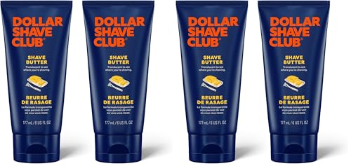 Dollar Shave Club | Shave Butter 6 ounce | Translucent Shaving Cream for Sensitive Skin,(Pack of 4)