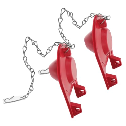 LEDMOMO 2個 排水弁 トイレ交換部品 トイレフラッシュバルブフラッパー トイレフラッパーバルブ トイレフラッパー交換 便器 水槽 交換用トイレフラッパー トイレタンク止めカバー ゴム 赤