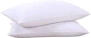 puredown® Goose Feathers and Down White Pillows with 100% Soft Cotton Cover, Bed Sleeping Hotel Collection Pillows Set of 2 King Size