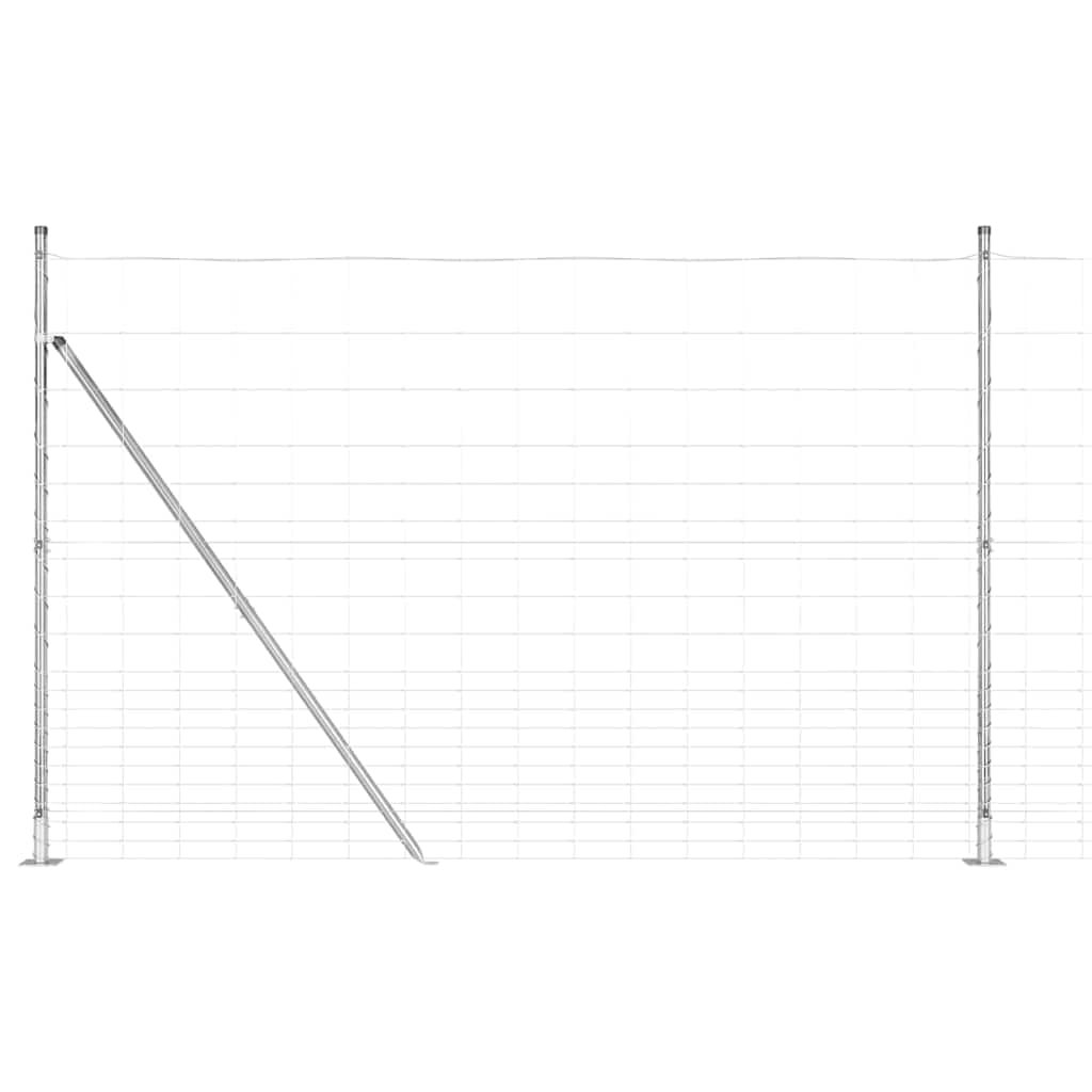 Galvanised Steel Fence Post 25 x 1.6 m Outdoor Garden Boundary Post Modern Security Barrier for Patio and Terrace Corrosion Resistant Panel Kit with Concrete Posts