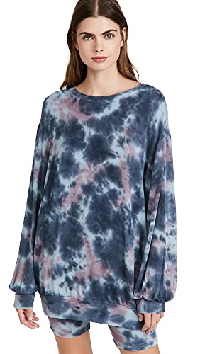 Honeydew Intimates Women's Daze Off Sweatshirt, Night Mist Watercolor, Print, Blue, L