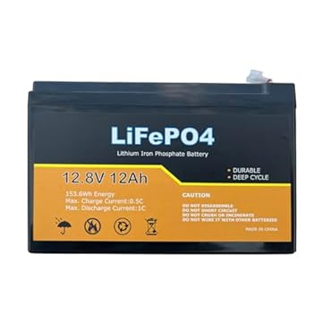 Jua energy Bateria de lítio recarregável LiFePO4 12V 12Ah com BMS, bateria LFP de ciclo profundo 2000+ para energia solar, UPS pequena, RV, iluminação de emergência, E-Scooters, localizadores de
