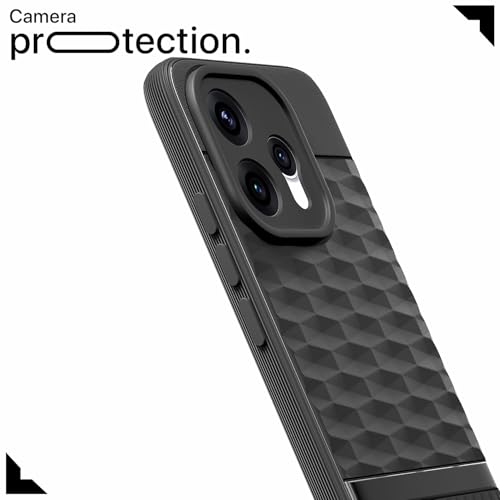 Image of Pikkme Back Cover for Oppo Reno 15 5G Soft Grip 3D Hexa Cube Texture Silicone Bumper Case (Black)