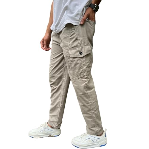 Men's Casual Cargo Pants, Cotton Blend, Relaxed Fit, Multi-Pocket Design, Outdoor Everyday Wear2