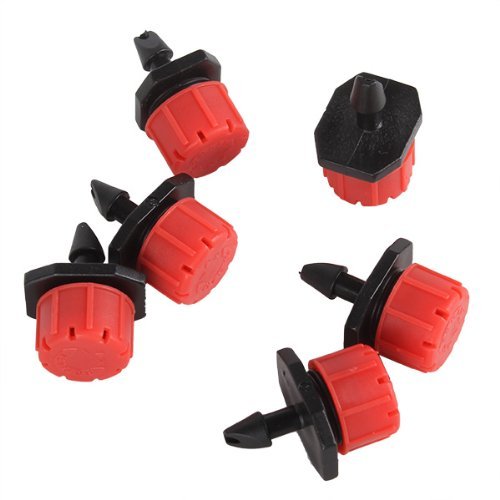 Wowlife 25/50/100 Pcs Adjustable Irrigation Tools Sprinklers Emitter Snaps Drip Dropper System on 1/4" Barb (200 Pcs)