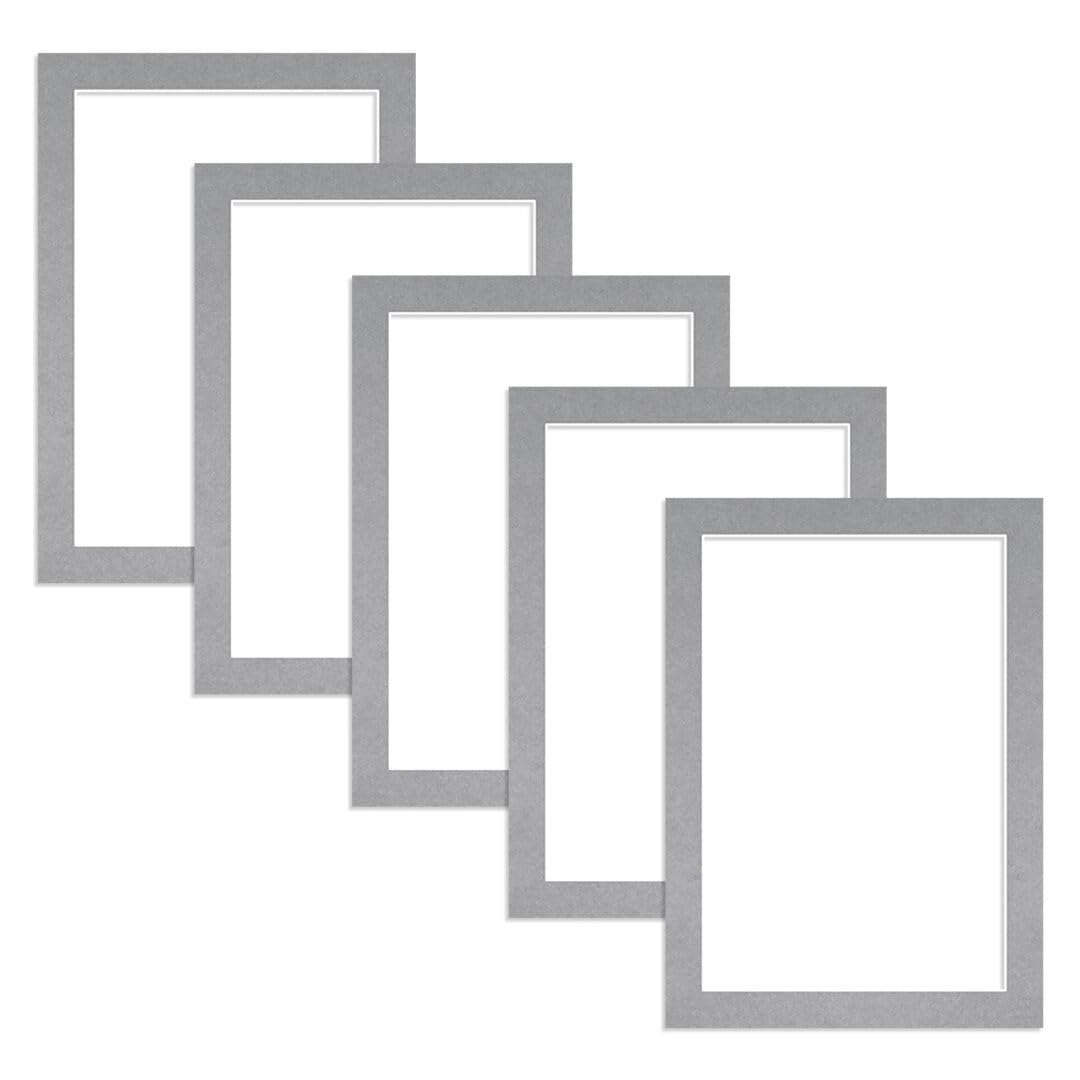 Alison Kingsgate 7X5 Silver Picture Mount for Frame - 6X4 Aperture - Pack 5 — image 1