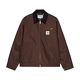 Carhartt Detroit Jacket, Chaqueta Clásica de Algodón Orgánico, Marrón Tobacco con Cuello de Pana, Corte Holgado, Forro Tipo Manta (FR/ES, Letras, L, Regular, Regular)