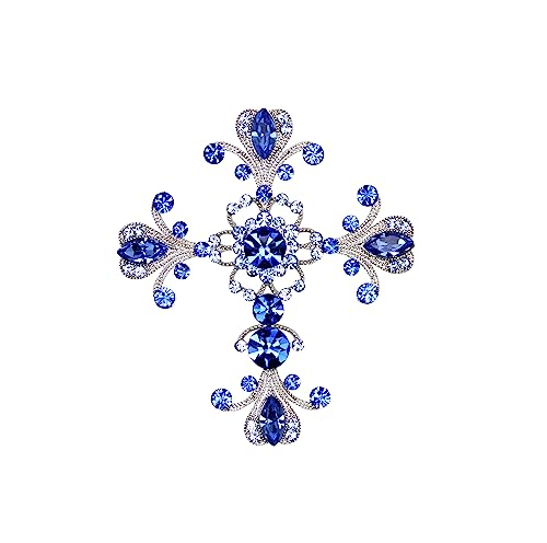 Image of Faship Gorgeous Rhinestone Crystal Cross Crucifix Pin Brooch