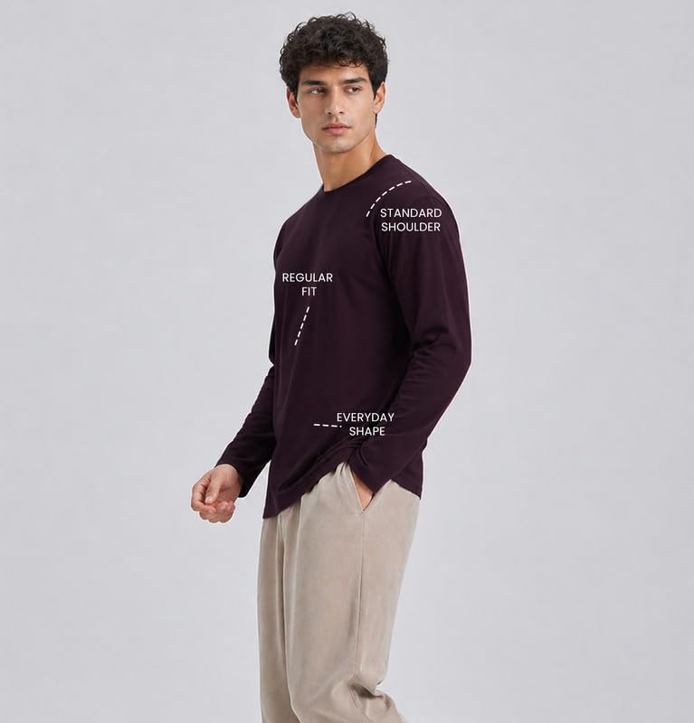 Image of Sleepynuts Regular fit Cotton Full Sleeve Plain T-Shirt for Men (Pack of 1,2,3 Size Small to 3XL)