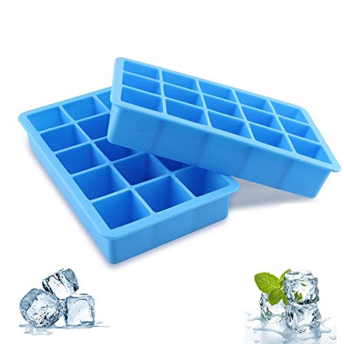 Lot de 2 bacs à glaçons en silicone de qualité alimentaire approuvés par la FDA pour whisky, cocktails et toute boisson bleue Cover