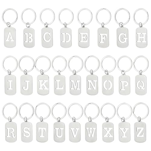 Charmes Alphabet Acier Inoxydable 26 Lettres Rectangulaires