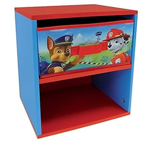 Fun House Fun HOUSE-712533-PAT Nachtkastje met lade, voor kinderen, MDF/vlies, blauw, 33 x 30 x 36 cm