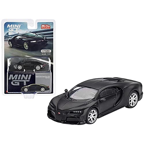 Bugatti Chiron Super Sport 300+ Matte Black 1/64 Diecast Model Car by True Scale Miniatures MGT00374