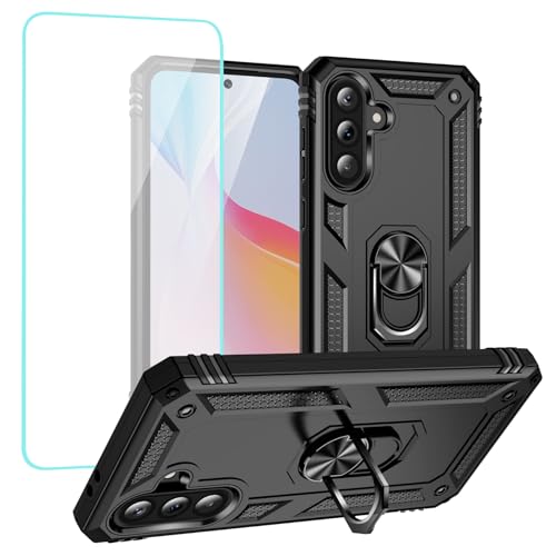 Coque Galaxy A36 blindée antichoc avec anneau métal et protection écran en verre trempé