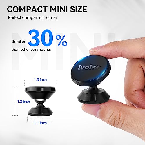 ivoler [2 Pieces Mobile Phone Holder, Car Magnet, Car Magnet, Car 360 Degree Adjustable Smartphone Holder Compatible with iPhone, Samsung S9 S8, Huawei etc. - Black