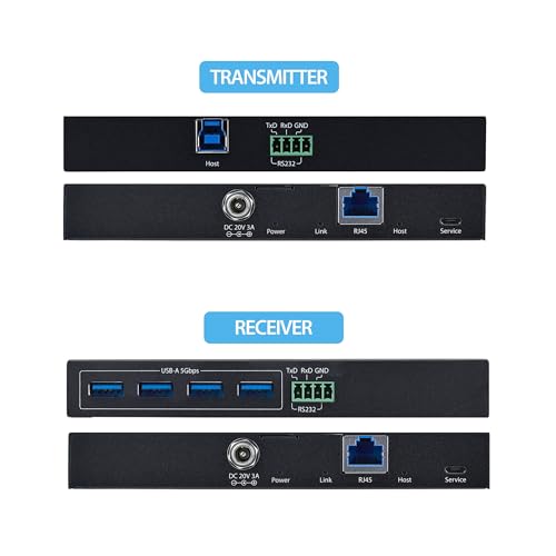 Image of StarTech 4-Port USB 3.0 Extender Over to 330ft Cat6a Cat7 Cat8 RJ45 Cable | 4x USB-A 5Gbps Hub, Extension for Remote USB Devices, C10043-USB-EXTENDER, 100m