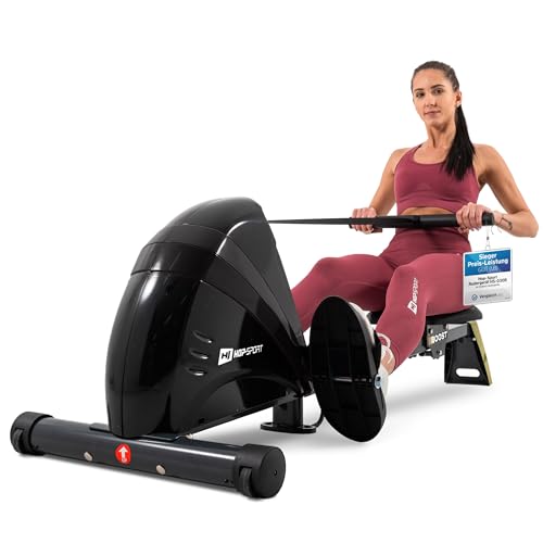 Hop-Sport Rudergerät für Zuhause Boost – Rudergerät klappbar mit kugelgelagertem Sitz, Computer...