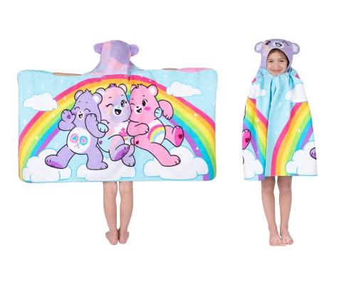 Image of Care Bears Bath /Pool /Beach Soft Cotton Terry Hooded Towel Wrap, 24 in x 50 in, By Franco Kids