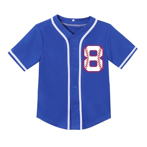 Kids Baseball Jersey Birthday Boy Shirt Birthday Outfit Personalized Sport Party Tee 7-10 Years Old2