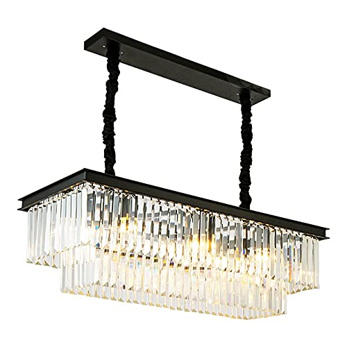 Lustre en cristal 6 lumières pour éclairage d'îlot de cuisine contemporain