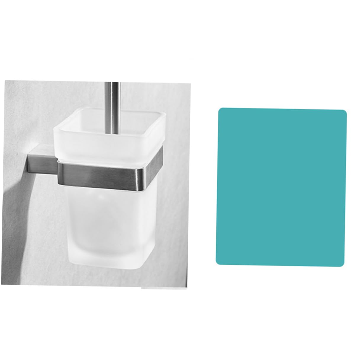Portaescobillas de Baño Cepillo de Limpieza de Acero Inoxidable 304 | Diseño Montado en Pared, Color Plata, para Baños del Hogar y Oficina, Uso en Hotel, Accesorios de Baño
