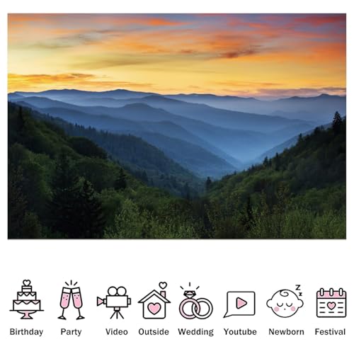 Fondo Fotográfico de Tela 7x5ft Montaña Amanecer miniatura 5
