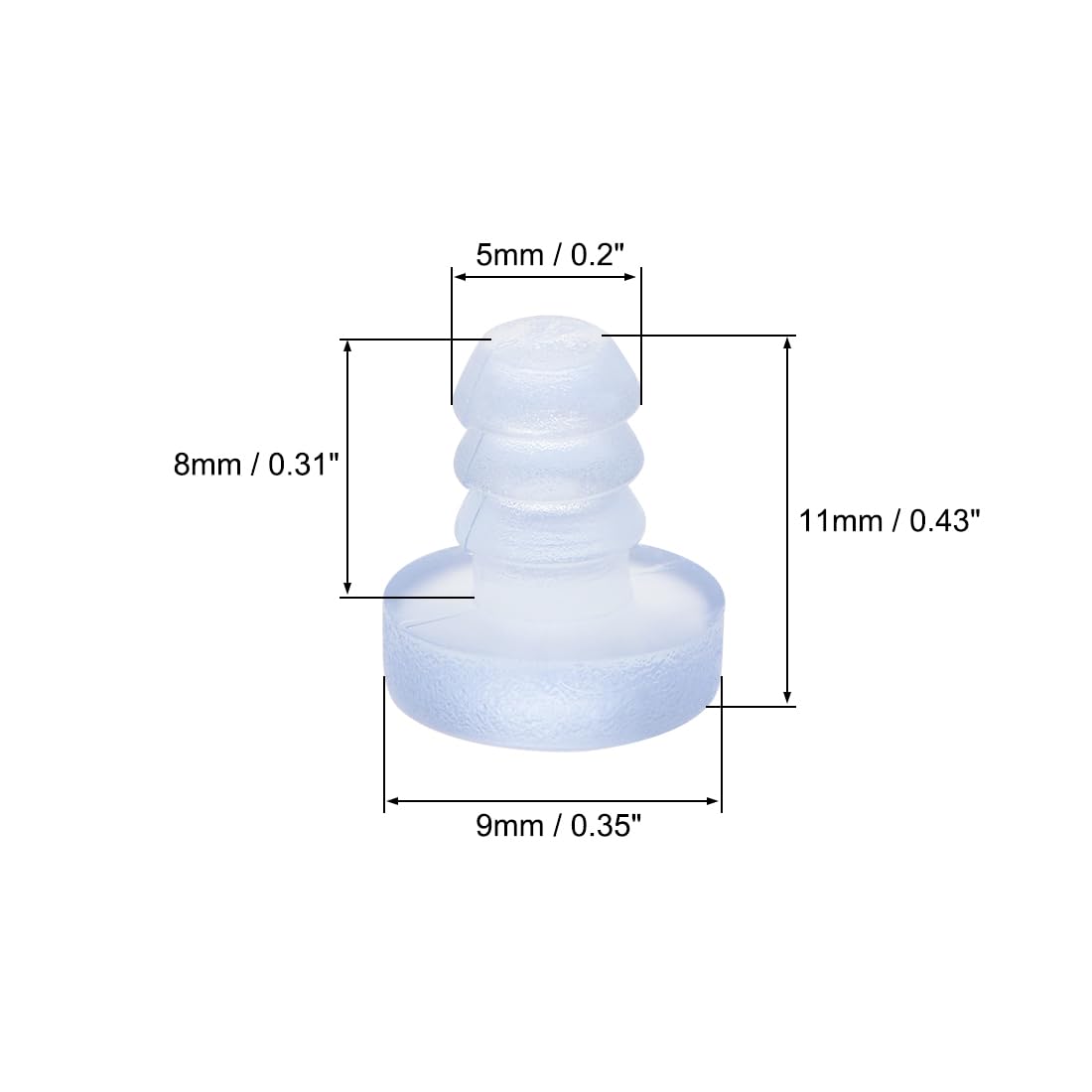 Lot De 100 Pare-chocs Silicone Uxcell, Tige Filetée 5mm, Pour Verre/table/meuble, Neuf