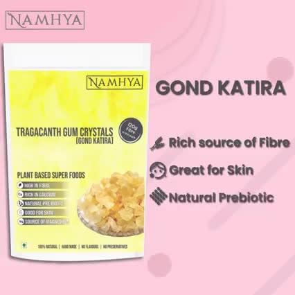 Namhya - Gond Katira Crystals - 400g (40 Servings) - Cools Body, Aids Digestion, Boosts Stamina, Gut Health - Gond Katira - Natural, No Preservatives - Balances Pitta, Supports Digestion & Hydration - Image 6 thumbnail