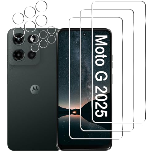 LXXMSXH 3 Pack Moto G 2025 Screen Protector [6.7 inch] + 3 Pack Camera Lens Protector Anti Scratch Bubble Free Easy Installation