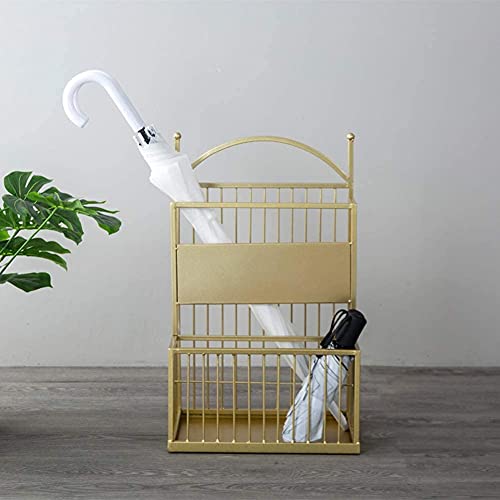 Porte-parapluie doré long et court en métal pour une décoration raffinée - 3