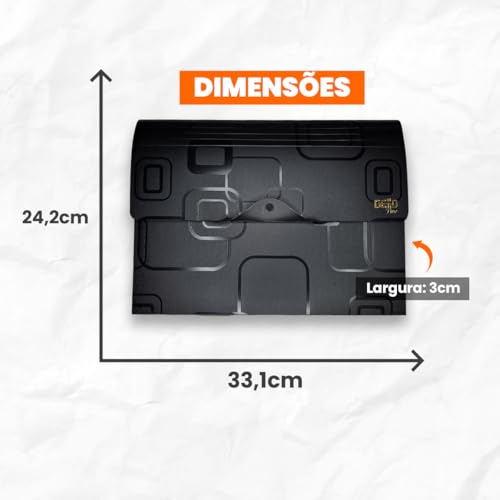 Pasta sanfonada A4 com 12 divisórias Preta 6070.p Dello