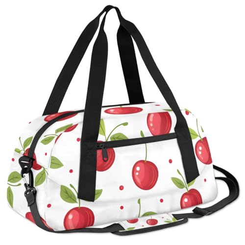 Cute Cherry Pattern Kids Duffle Bag Boys Girls Small Sport Dance Gym Bag for Overnight Travel Weekender Carry On3