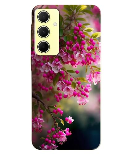 Image of Pink Floral Flowers Printed Hard Back Case Cover Compatible for Samsung Galaxy A35 5G | Samsung A35 5G (Multicolor) - D1662