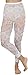 ToBeInStyle Women's Single Floral Lace Nylon Blend Leggings with Lace Trim Bottom - White - One Size Fits Most