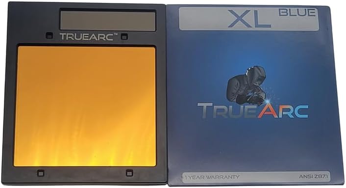 XL Blue Auto Darkening Welding Lens, 5-1/4" x 4-1/2" Large View, Shade 5-13, High Definition Clarity with Blue Hue