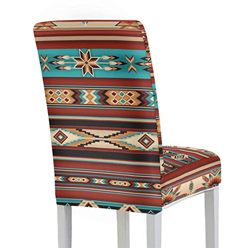 Glenlcwe Southwestern Navajo Native African Aztec Print 4Pack Chair Covers For Dining Room Stretch Removable Chair Slipcover Protector Durable&Washable #TOP2