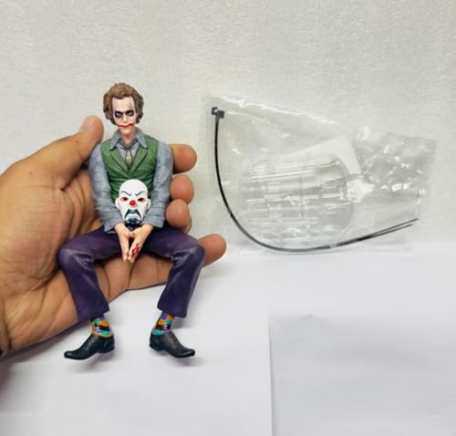Image of AUTO MT Joker Character 15cm Action Figure Sitting Position Car Dashboard Toy Desk Display Comic Villain with Mask Model Statue for Car Interior Exterior Decor Showpiece