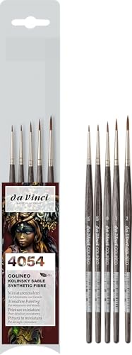 da Vinci, COLINEO short handle, miniature set, synthetic fibres, artist brushes, miniature painting, liquid acrylic paints - Image 2
