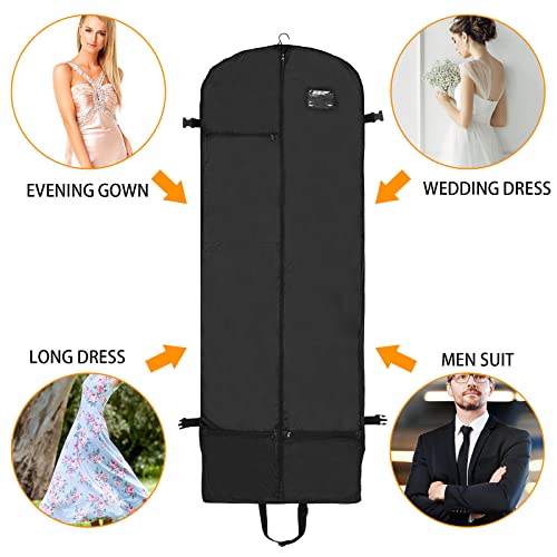 Garment Bags For Travel,60"Extra Long Garment Bags For Hanging Clothes,Wedding Dress Garment Bag,Dress Bags For Gowns Long,Travel Suit Bags For Men Women,Gusseted Garment Bags For Wedding Gowns Coats #TOP3