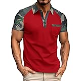 Polo da uomo, confezione da 2 magliette da golf traspiranti a maniche corte, casual con bottoni, camicie a nido d'ape con colletto leggero, Mokaloha T-shirt da uomo vintage lavata e invecchiata in puro cotone con risvolto estivo vestibilità regolare T-shirt classica a righe bandiera americana da uomo Christian Faith Cross Gesù 4 luglio maglietta patriottica T-shirt grafica con cerniera Slim Knit T-shirt testurizzata per vacanze spiaggia pullover geometrico cubano elastico a maniche corte