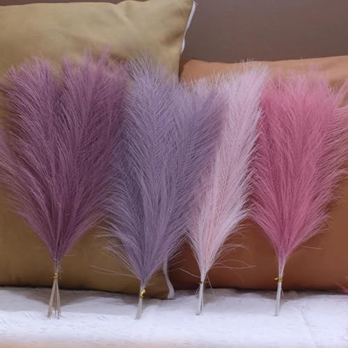 Boho decorativo ramo de 10 unidades de pasto pampas rosa miniatura 2