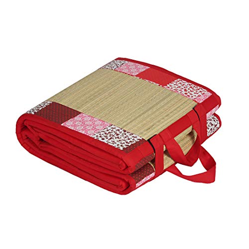 Image of CRAFT OF INDIA Printed Asian Foldable Mat (Red, Cotton, 3x6 Feet, Pack of 1)