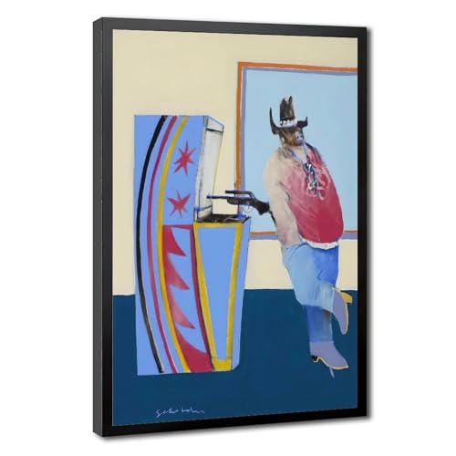 Toile indienne Gallup Bus Depot Fritz Scholder pour décoration murale de salon